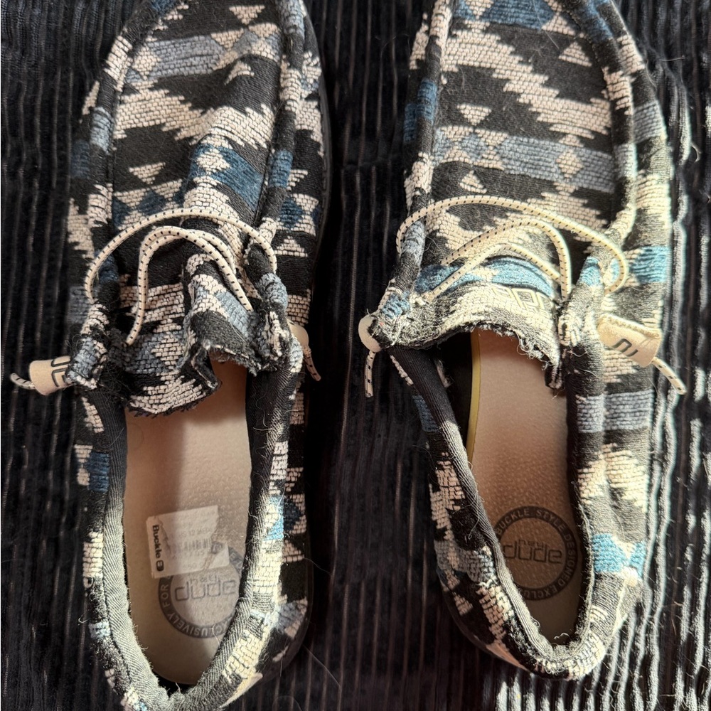 Hey Dude Men's Patterned - Black and Blue and White
